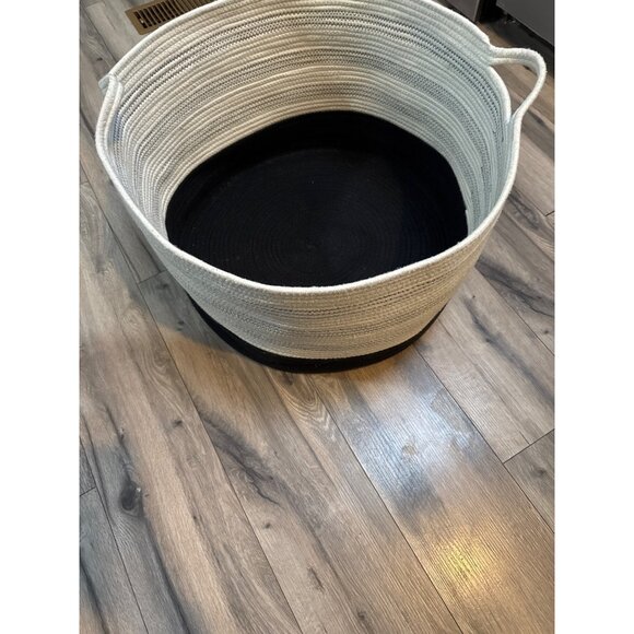 Large Woven Cotton Rope Storage Basket READ With Handles - Picture 8 of 9